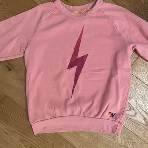 Aviator nation bolt fade crew sweatshirt petal pink medium